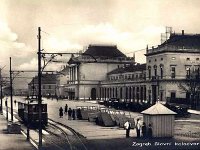 Tramvajska stanica na zagrebačkom Glavnom kolodvoru oko 1925. godine